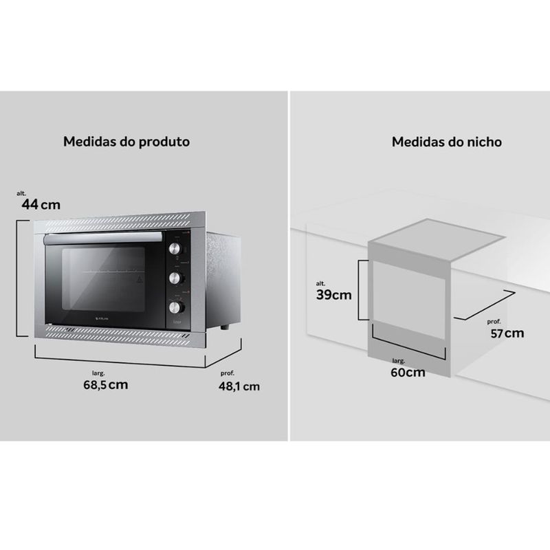 Forno-Eletrico-de-Embutir-Atlas-U-Top-44L