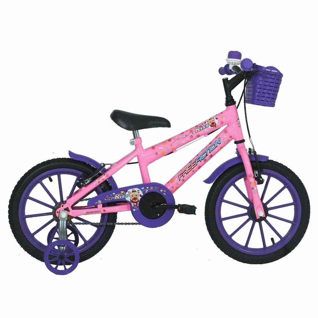 Bicicleta Infantil Free Action Aro 16 Kiss - Rosa