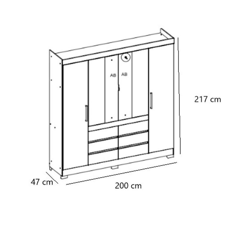 Guarda-Roupa-Casal-com-Espelho-4-Portas-6-Gavetas-Cadis-Demobile
