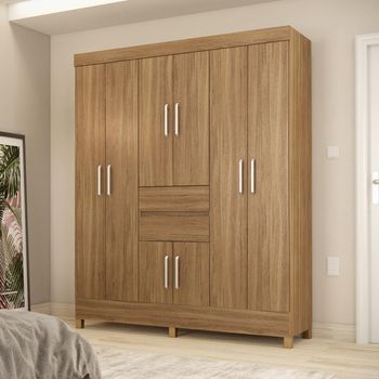 Guarda Roupa Casal com Pés 8 Portas 2 Gavetas Munique Demóbile