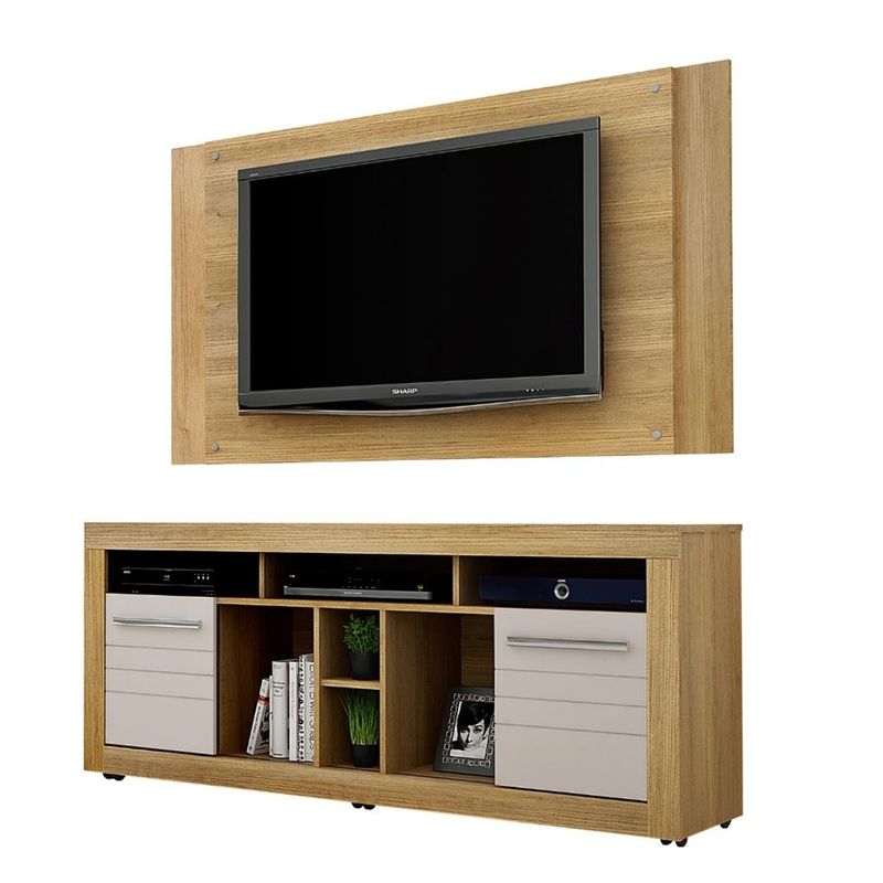 Rack-com-Painel-para-TV-Ate-50-Polegadas-2-Portas-com-Rodizios-Firenze-Valdemoveis-
