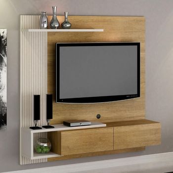 Painel Frisado para TV até 60 Polegadas 2 Portas Los Angeles Valdemóveis