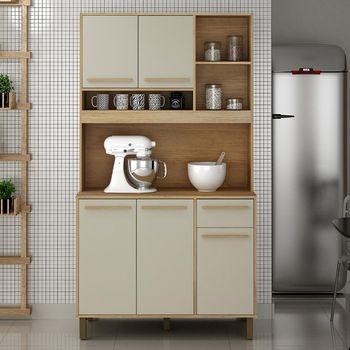 Cozinha Compacta 5 Portas 1 Gaveta com Tampo Ametista Valdemoveis