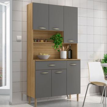 Cozinha Compacta 6 Portas 1 Gaveta com Tampo Apolo Kits Parana