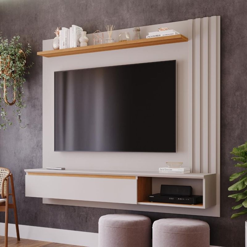 Painel para TV Até 60 Polegadas 1 Porta Ripado Panama Plus Permobilli