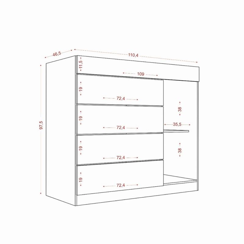 Comoda-5-Gavetas-1-Porta-4147-Aramoveis