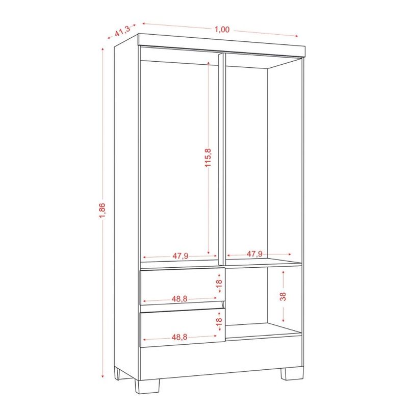Guarda-Roupa-Solteiro-4-Portas-2-Gavetas-com-Pes-Coimbra-Aramoveis-