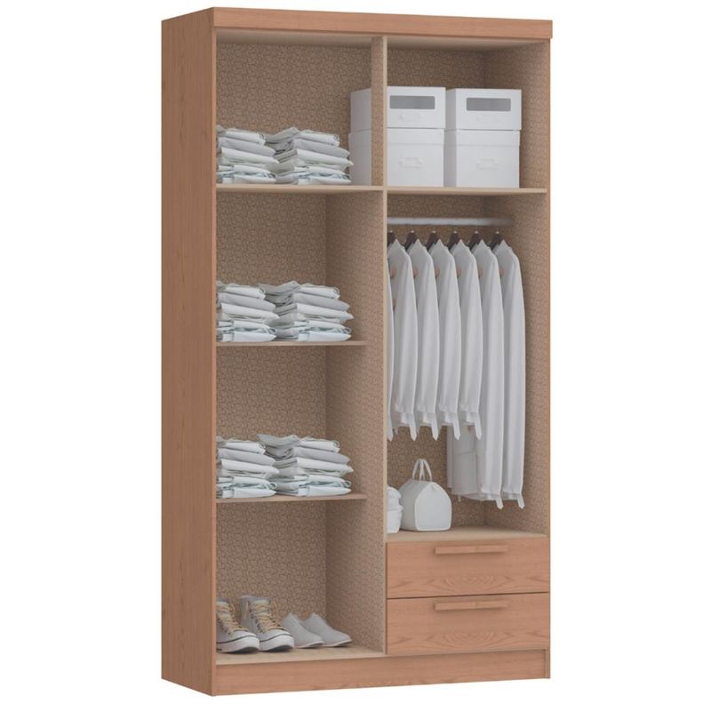 Guarda-Roupas-Solteiro-4-Portas-2-Gavetas-Nero-Moveis-Castro