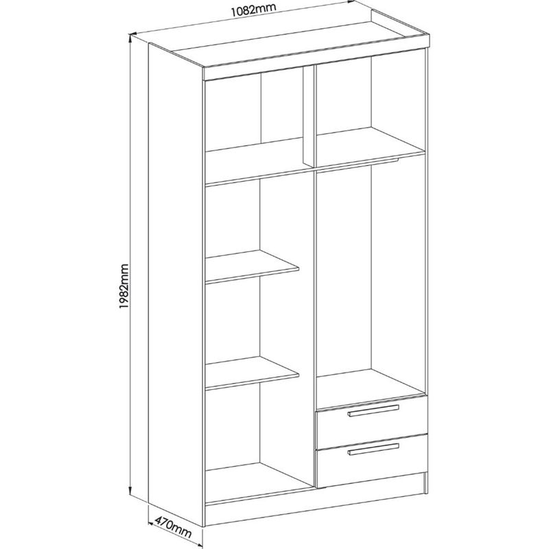 Guarda-Roupas-Solteiro-4-Portas-2-Gavetas-Nero-Moveis-Castro