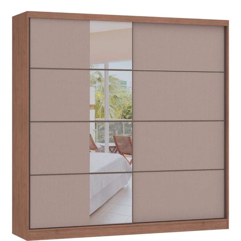 Guarda-Roupas-Casal-com-Espelho-2-Portas-2-Gavetas-Flex-Master-Moveis-Castro