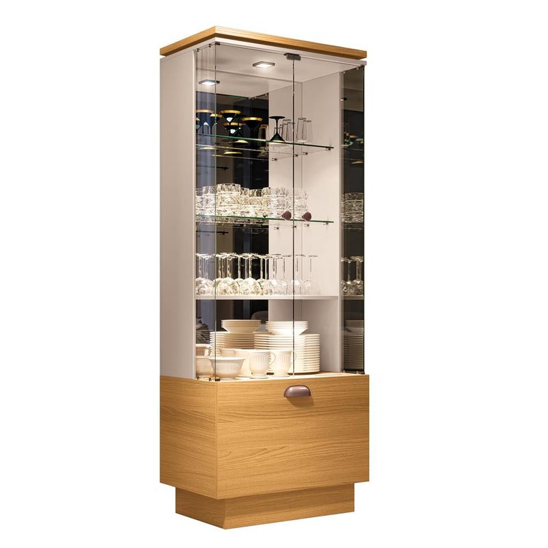 Cristaleira-2-Portas-de-Vidro-1-Gaveta-Aura-HB-Moveis