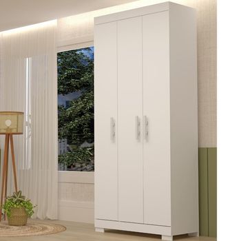 Guarda Roupa Solteiro Flex com Pés 3 Portas Em MDF Lana ACP Móveis