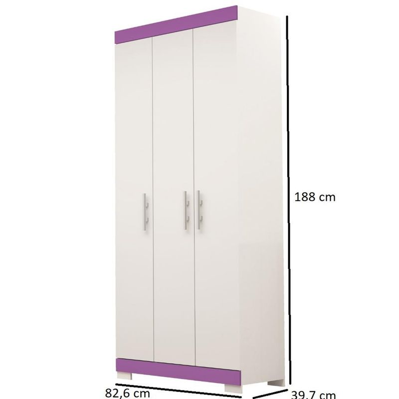 Guarda-Roupas-Solteiro-3-Portas-2-Gavetas-Flex-Lana-ACP-