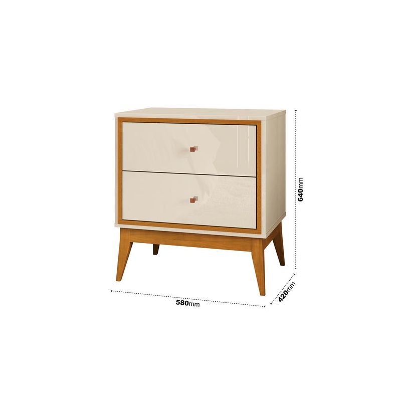 Mesa de Cabeceira 2 Gavetas Lucca EDN Móveis