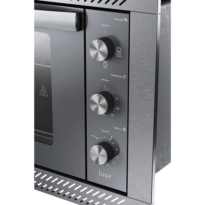 Forno-Eletrico-de-Embutir-Atlas-U-Top-Style-Espelhado-44L