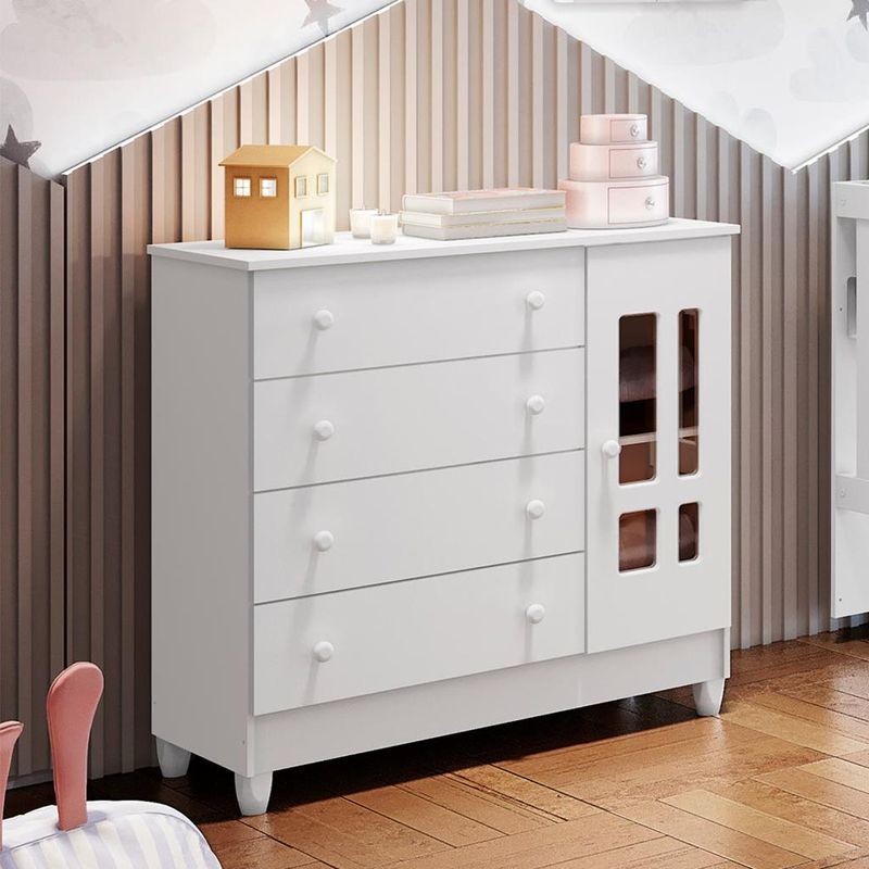 Comoda-4-Gavetas-1-Porta-Ariel-Carolina-Baby