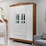 Guarda Roupa Infantil 4 Portas 2 Gavetas Ariel Carolina Baby