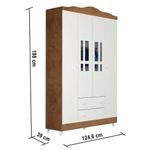 Guarda Roupa Infantil 4 Portas 2 Gavetas Ariel Carolina Baby