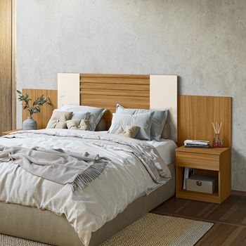 Cabeceira Extensível com 2 Mesas de Cabeceira Flex Araguaia Moval