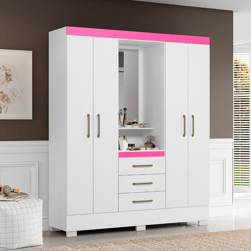 Guarda-Roupas-Casal-4-Portas-3-Gavetas-Flex-Paris-Aramoveis