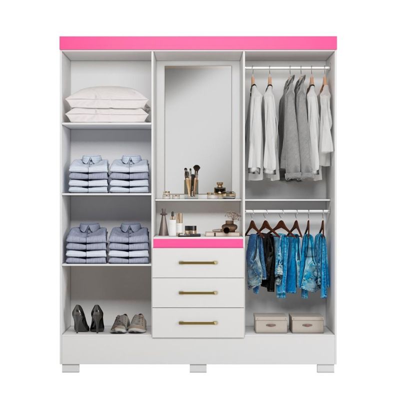 Guarda-Roupas-Casal-4-Portas-3-Gavetas-Flex-Paris-Aramoveis