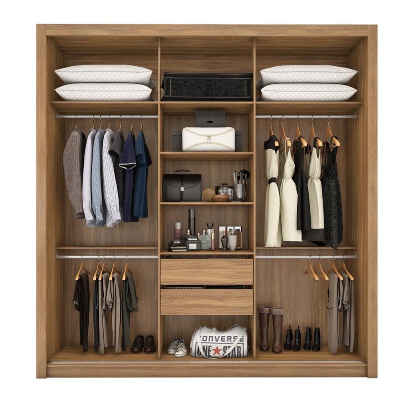 Guarda-Roupa-Casal-3-Portas-de-Correr-Ripado-2-Gavetas-Flex-Moema-Demobile