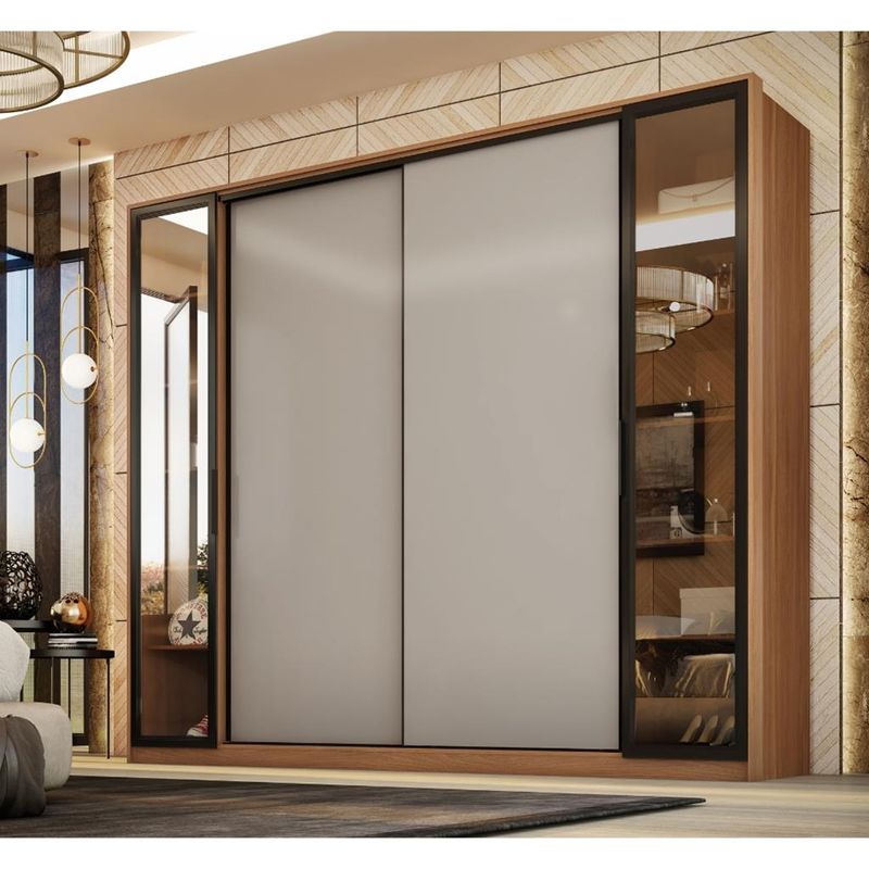 Guarda-Roupa-Casal-com-Vidro-Reflecta-4-Portas-4-Gavetas-Flex-Laredo-Demartz