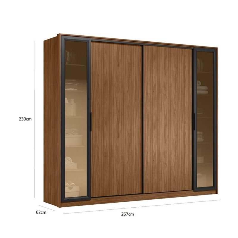 Guarda-Roupa-Casal-com-Vidro-Reflecta-4-Portas-4-Gavetas-Flex-Laredo-Demartz