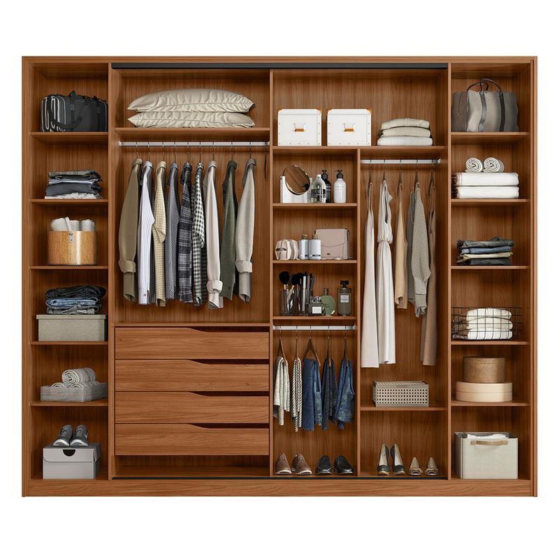Guarda-Roupa-Casal-com-Vidro-Reflecta-4-Portas-4-Gavetas-Flex-Laredo-Demartz