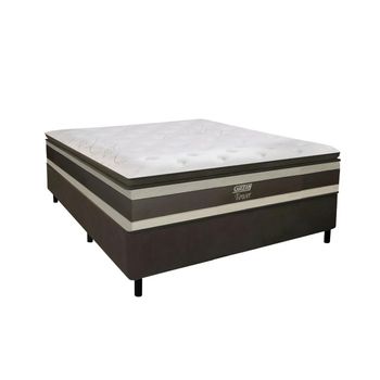 Cama Box Casal 138cm Molas Ensacadas Colchão Gazin Tower HF e Base 2CEN