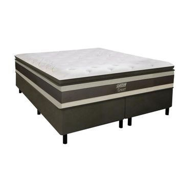 Cama Box Queen 158cm Molas Ensacadas Colchão Gazin Tower HF e Base 2CEN