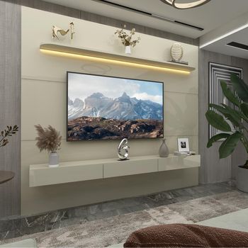 Estante Home para TV até 85 Polegadas com LED 3 Gavetas Royal Gelius