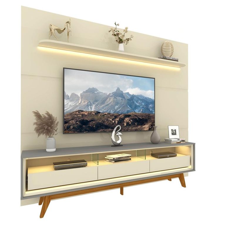 Rack-com-Painel-para-TV-ate-85-Polegadas-3-Gavetas-LED-com-Pes-Royal-Requinte-Gelius