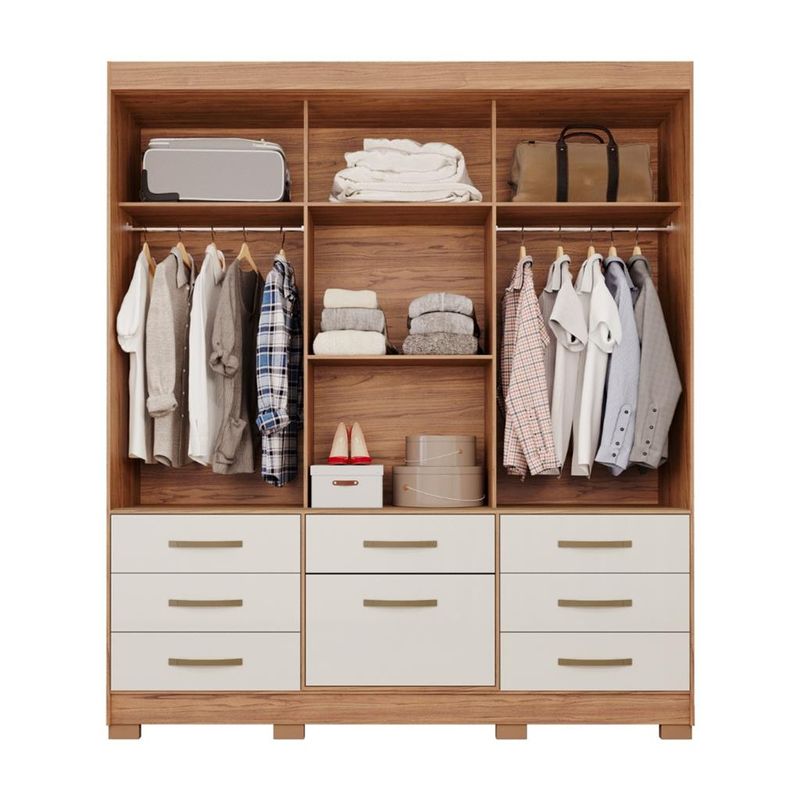 Guarda-Roupa-Casal-Espelho-3-Portas-8-Gavetas-Luiza-Panan