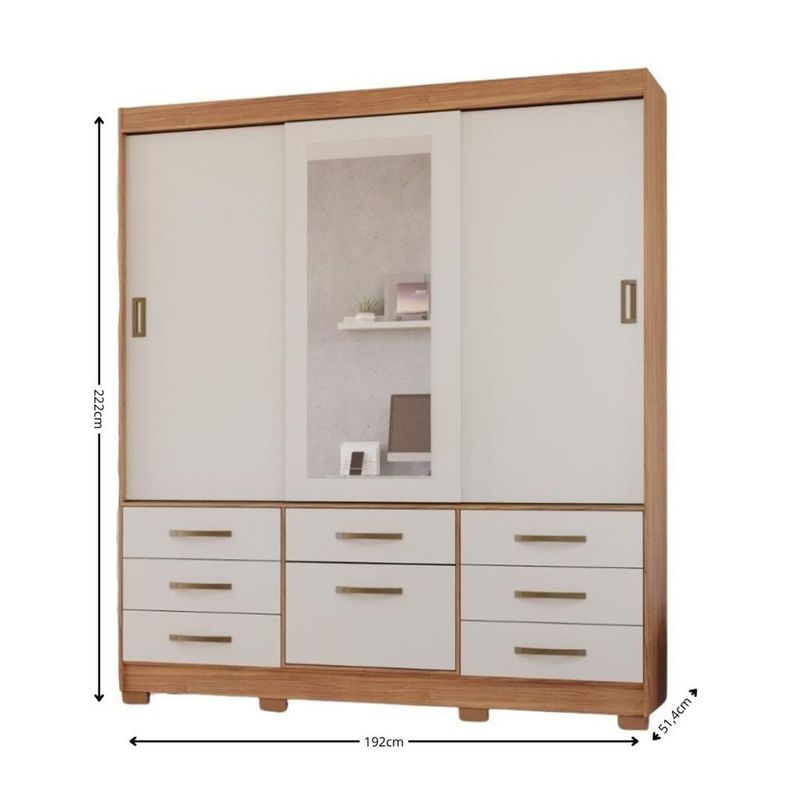 Guarda-Roupa-Casal-Espelho-3-Portas-8-Gavetas-Luiza-Panan