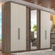 Guarda Roupa Casal com Espelho 7 Portas 8 Gavetas Absolut Clear Glass THB