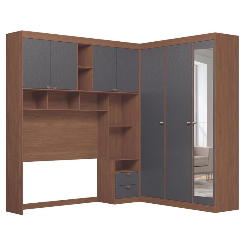 Quarto Casal 7 Portas 2 Gavetas Espelho Lugano Santos Andirá