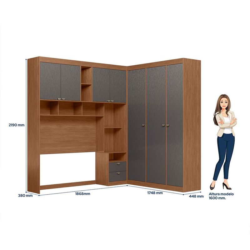 Quarto Casal 7 Portas 2 Gavetas Espelho Lugano Santos Andirá