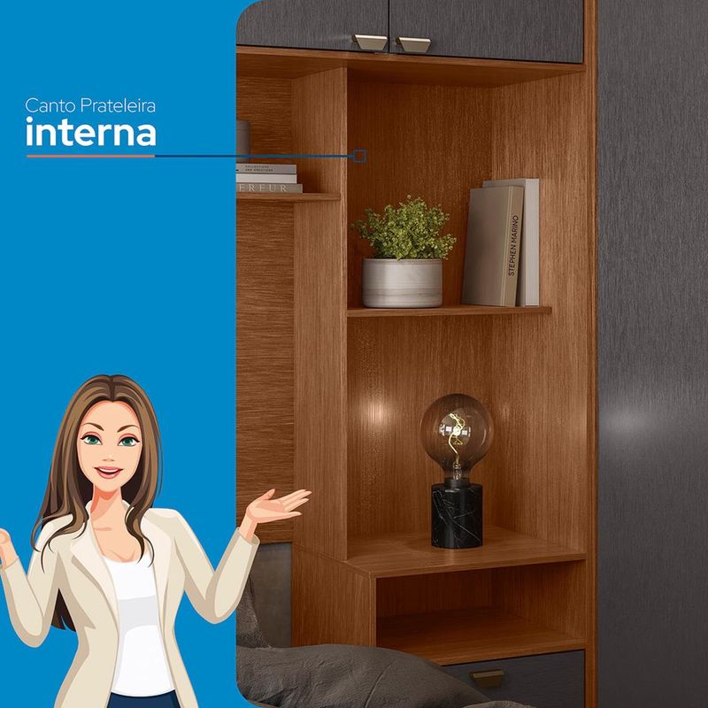 Quarto Casal 7 Portas 2 Gavetas Espelho Lugano Santos Andirá