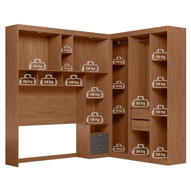 Quarto Casal 7 Portas 2 Gavetas Espelho Lugano Santos Andirá