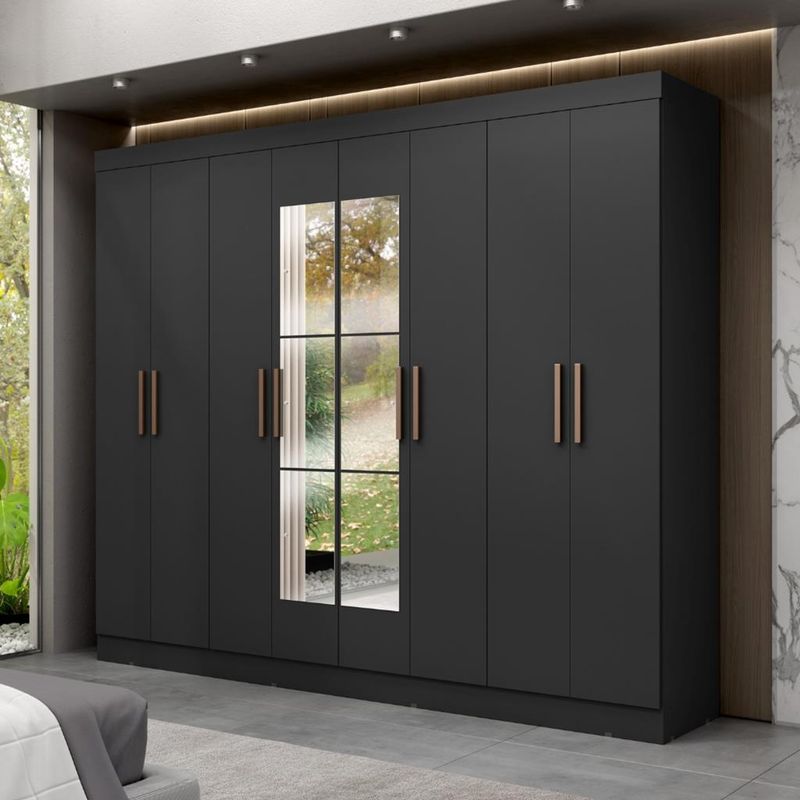 Guarda-Roupa-Casal-Espelho-8-Portas-4-Gavetas-MDF-Genebra-Maxel