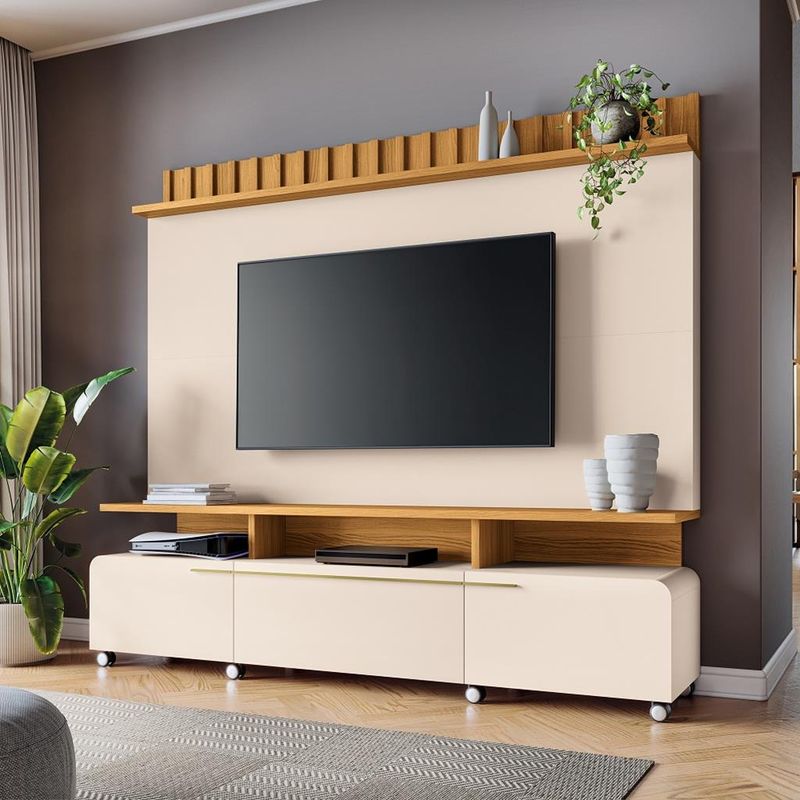 Estante-Home-para-TV-ate-70-Polegadas-2-Portas-1-Gaveta-Ripado-com-Rodizios-Artis-HB-Moveis
