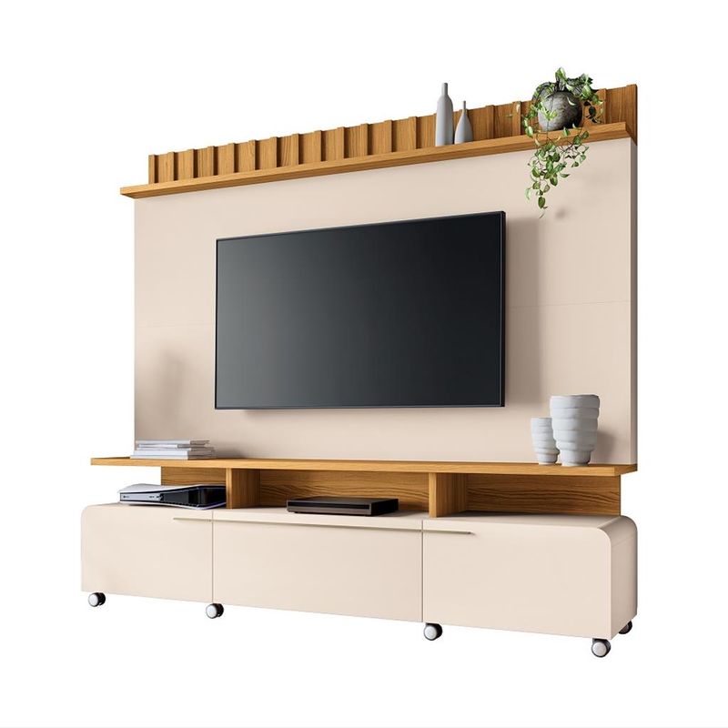 Estante-Home-para-TV-ate-70-Polegadas-2-Portas-1-Gaveta-Ripado-com-Rodizios-Artis-HB-Moveis
