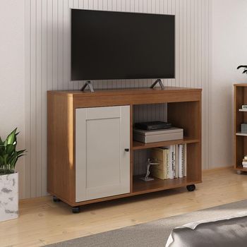 Rack para TV até 42 Polegadas 1 Porta com Rodízios Sampa Artely