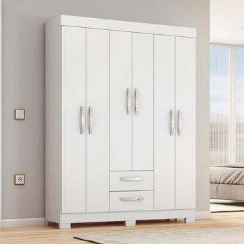 Guarda Roupa Solteiro Flex com Pés 6 Portas 2 Gavetas NT 6015 Notável Móveis