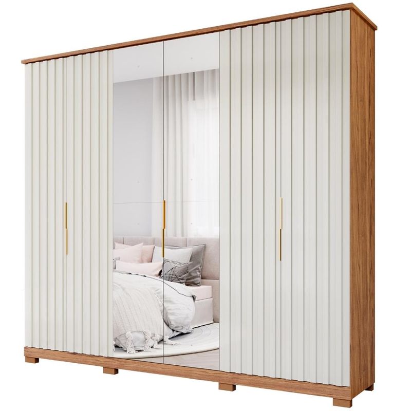 Guarda-Roupa-Casal-com-Espelho-6-Portas-6-Gavetas-La-Belle-Panan-Moveis
