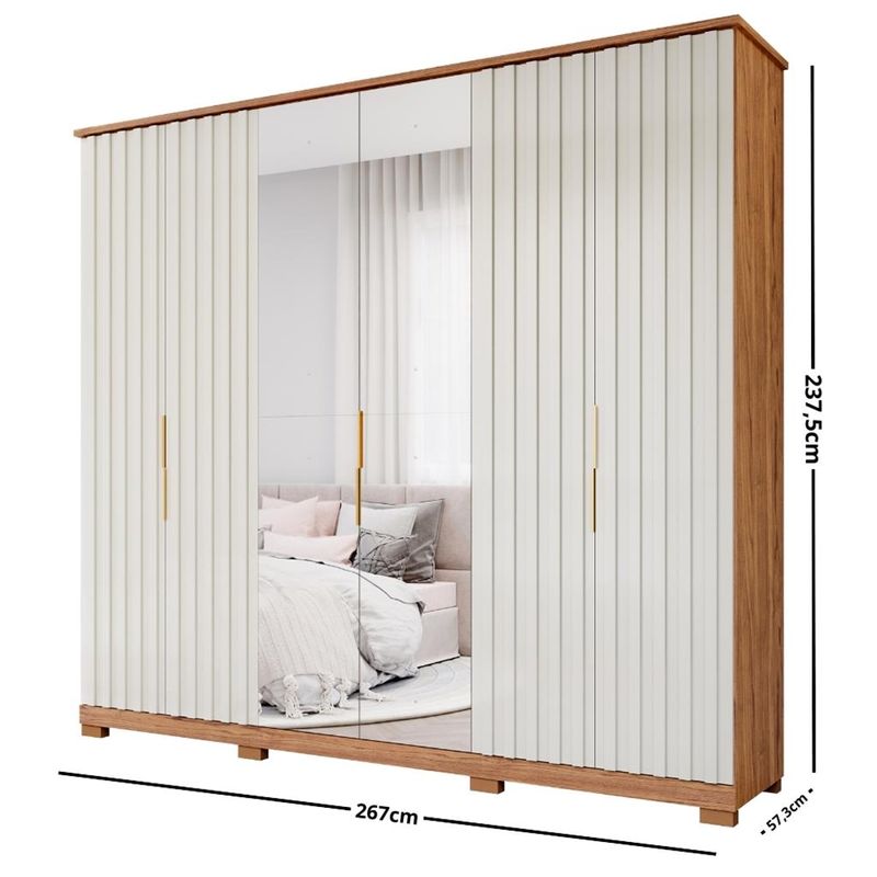 Guarda-Roupa-Casal-com-Espelho-6-Portas-6-Gavetas-La-Belle-Panan-Moveis
