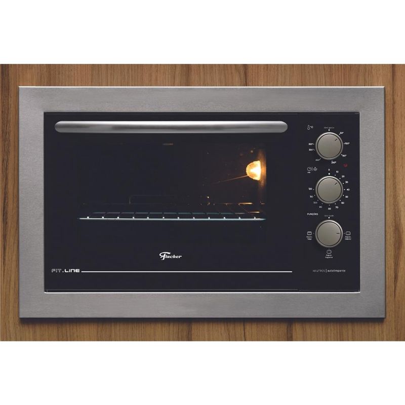Forno-Eletrico-de-Embutir-Fischer-Inox-Fit-Line-48L