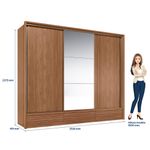 Guarda-Roupa-Casal-com-Espelho-3-Portas-de-Correr-5-Gavetas-Ripado-Flex-Democrata-Santos-Andira