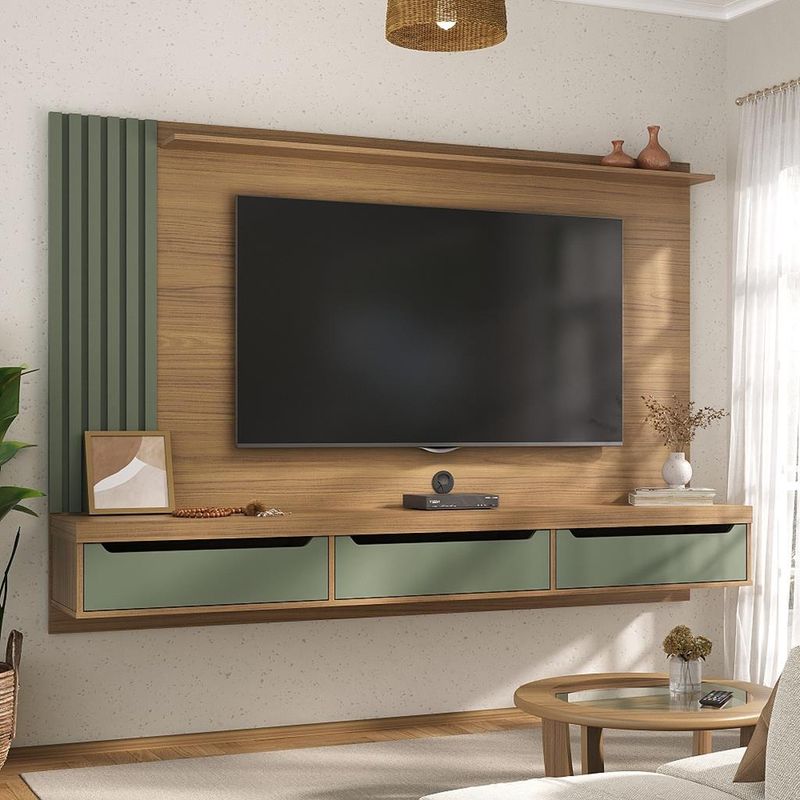 Painel-Para-TV-ate-75-Polegadas-3-Gavetas-Ripado-Presence-Artely